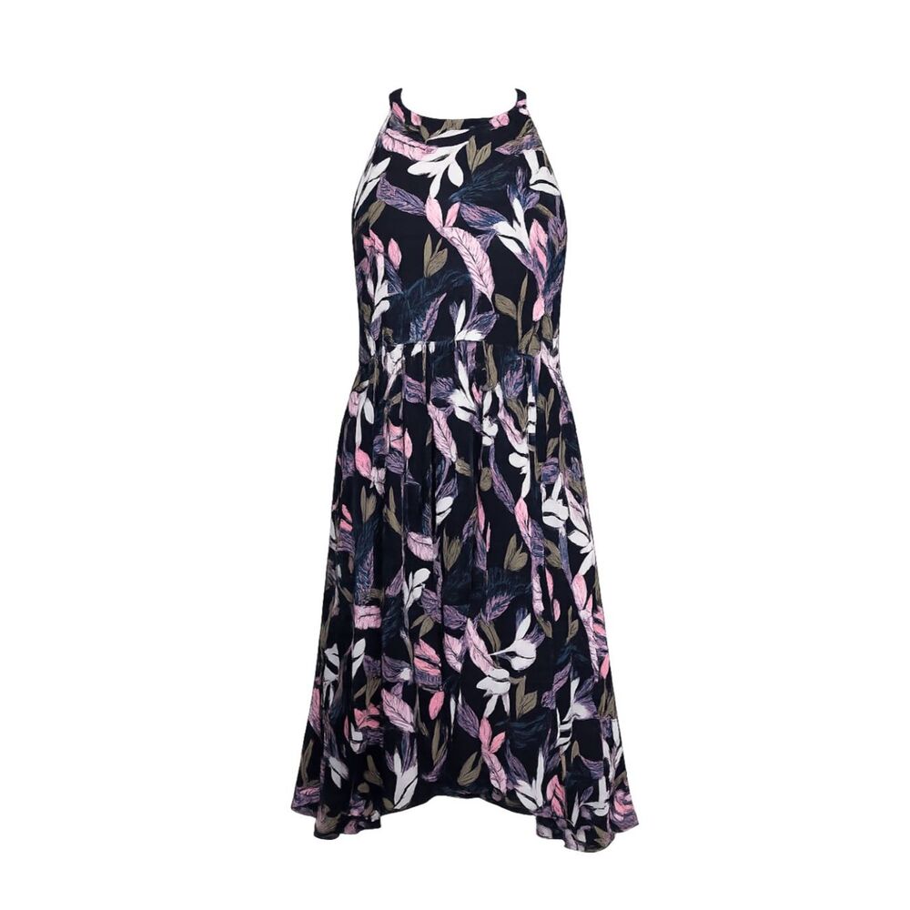 TORRID FIT & FLARE CASUAL HIGH LOW FOLIAGE PRINT HALTER STYLE DRESS SZ. 2X